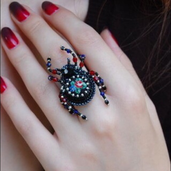 *TAKING DOWN* Handmade Cross-Stitched Spider Ring - Picture 6 of 7